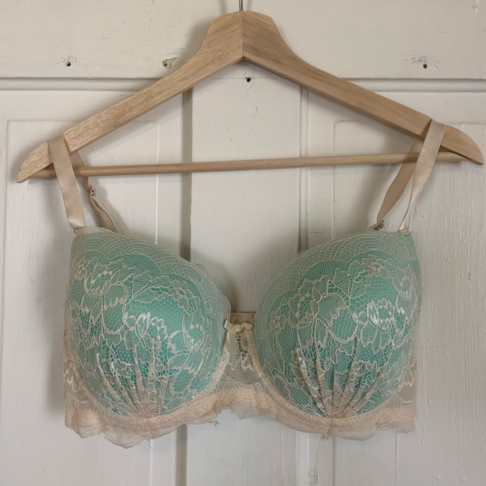Teal Lace Push-up Bra